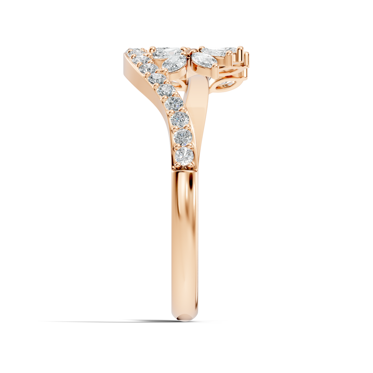 Marquise and Round Cut Diamond Antique Delicate Cluster Vintage Party Wear Ring For Women's - HIGHCARAT DIAMONDS