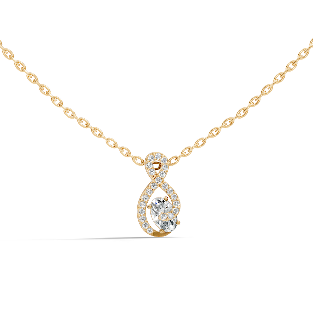 Round, Oval Lab Grown Diamond Minimalist Pendant Necklace Elegant Daily Fashion - HIGHCARAT DIAMONDS