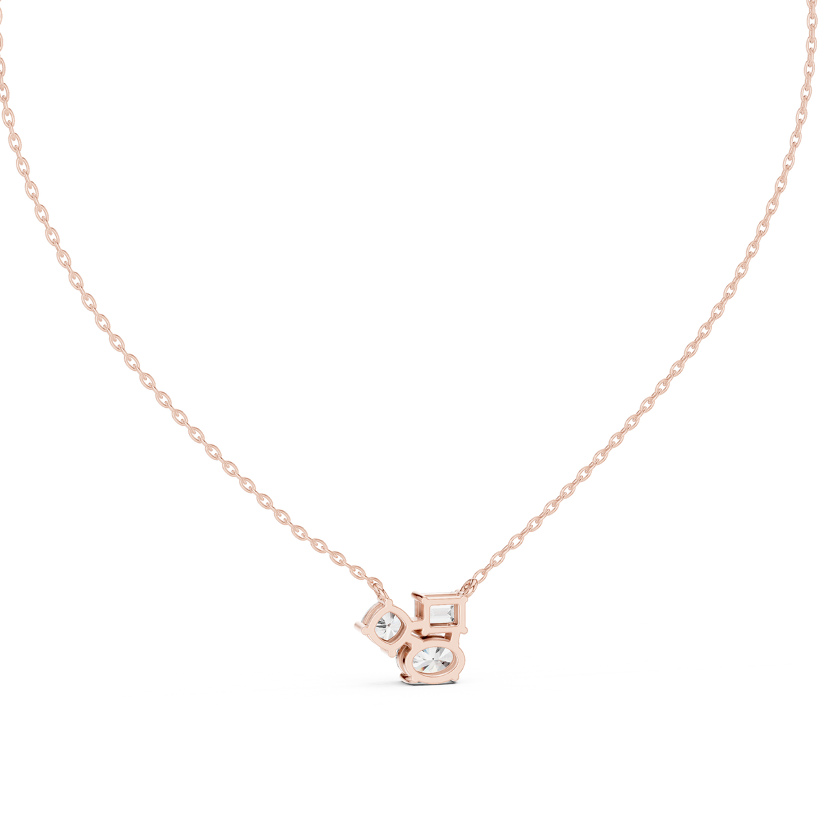 Cushion, Emerald & Oval Shape 1.73 Ct Lab Grown Three Stone Classic Solitaire Diamond Pendant For Her - HIGHCARAT DIAMONDS