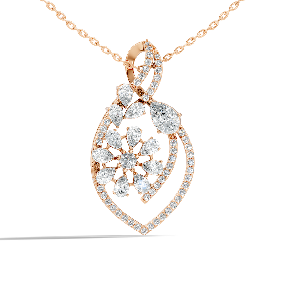 Round And Pear Cut 2.20 Ct Labgrown Diamond Pendant Vintage Jewelry Gift For Women - HIGHCARAT DIAMONDS