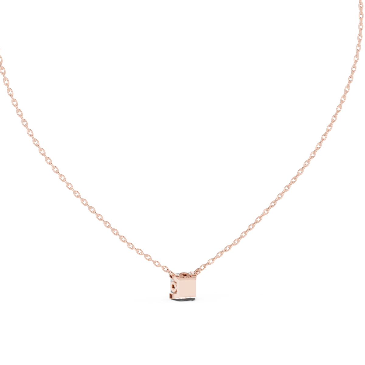 Solitaire Princess Cut Langrown Sparkling Diamond Pendant For Her In 14K Solid Gold - HIGHCARAT DIAMONDS