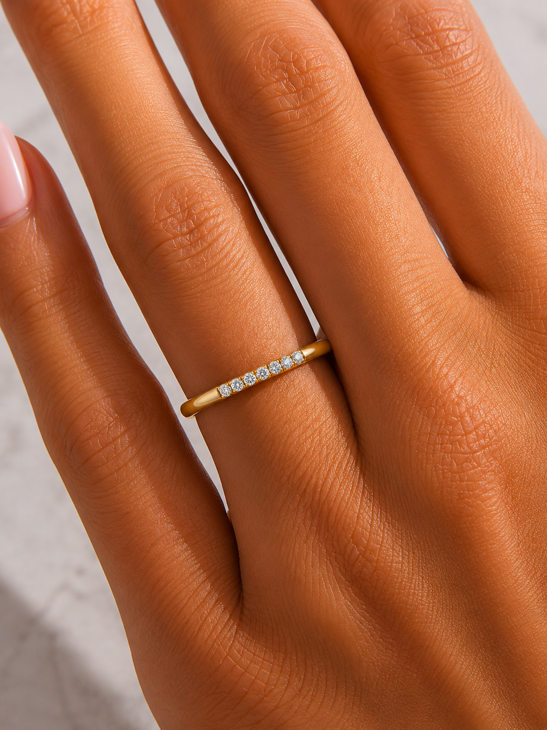 Round Shaped Lab grown And Natural Diamond Unique Minimalist Band Ring For Women's - HIGHCARAT DIAMONDS