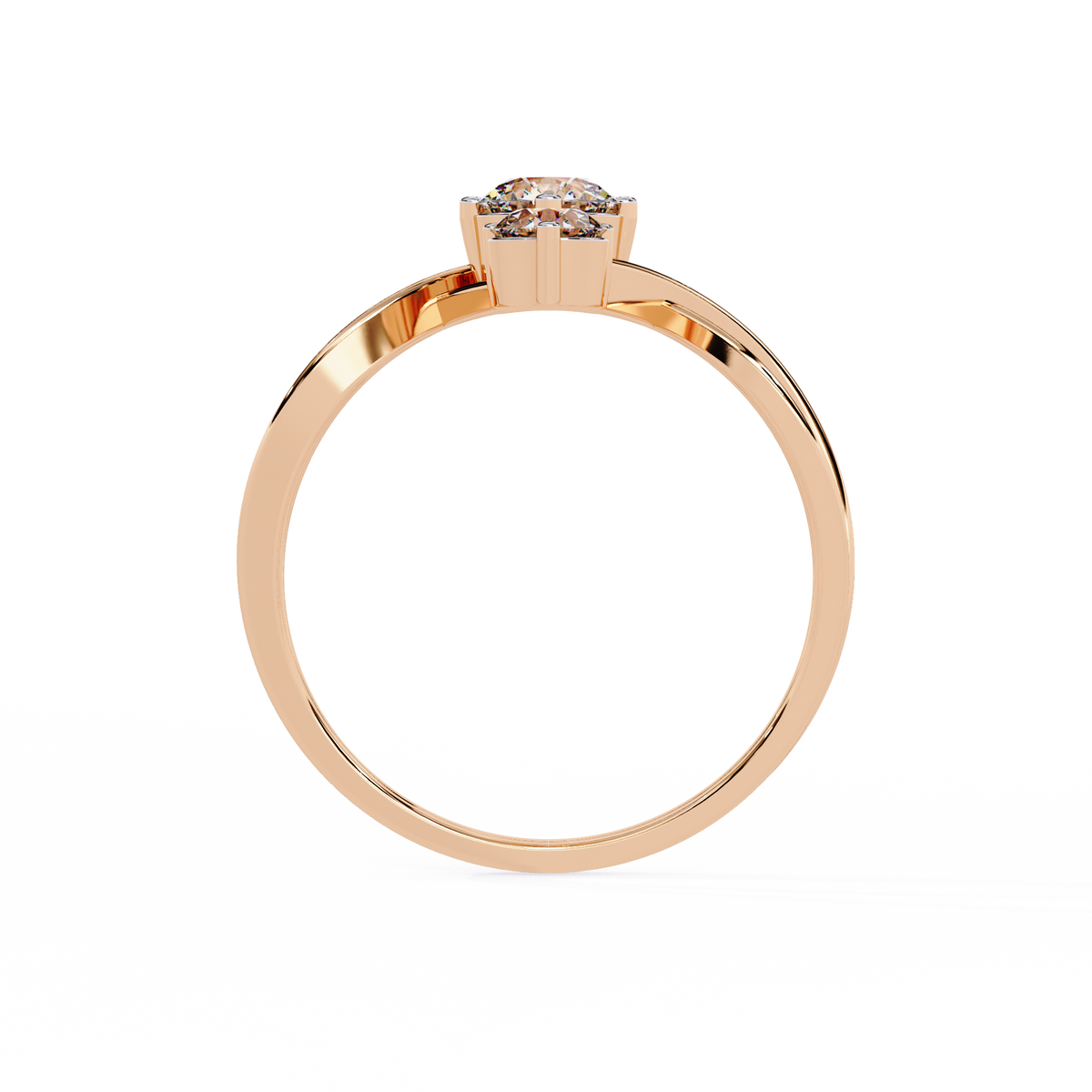 Round Three Stone Lab Diamond Split Shank Ring - HIGHCARAT DIAMONDS