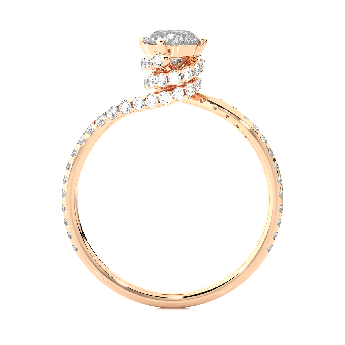 Round Twisted Shank Lab Grown Diamond Engagement Ring - HIGHCARAT DIAMONDS