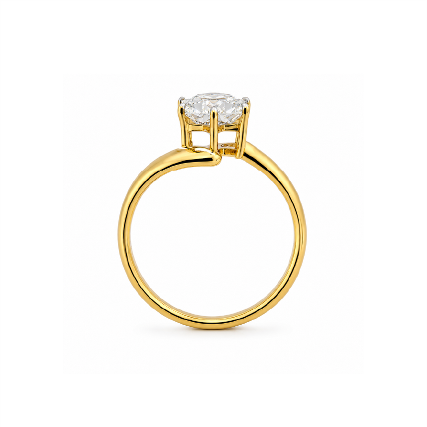 Six Point Star Cut David Lab Grown Diamond Solitaire Engagement Ring - HIGHCARAT DIAMONDS