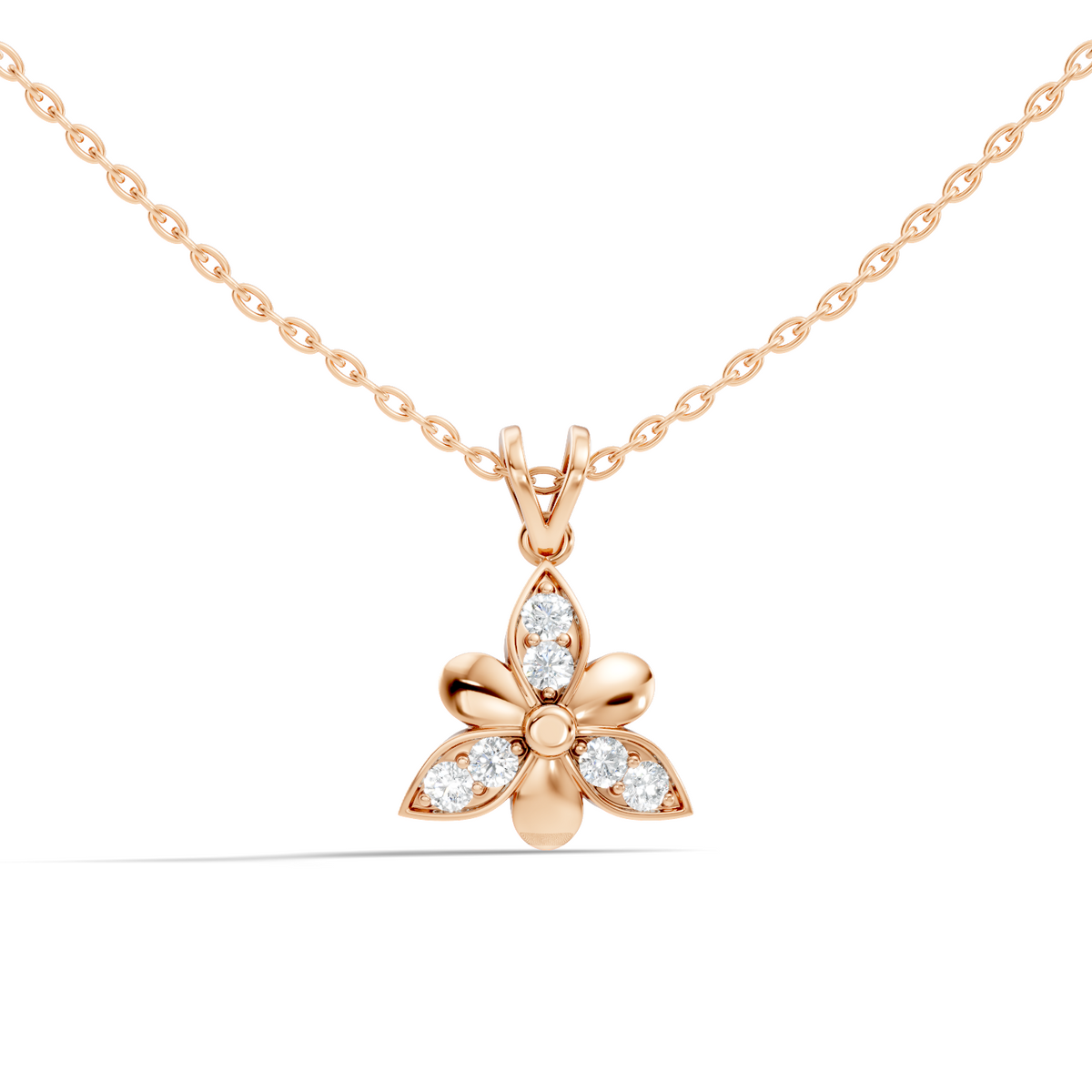 White Gold Vintage Pendant with Diamond Elegant Floral Design Perfect Gift For Annversary - HIGHCARAT DIAMONDS