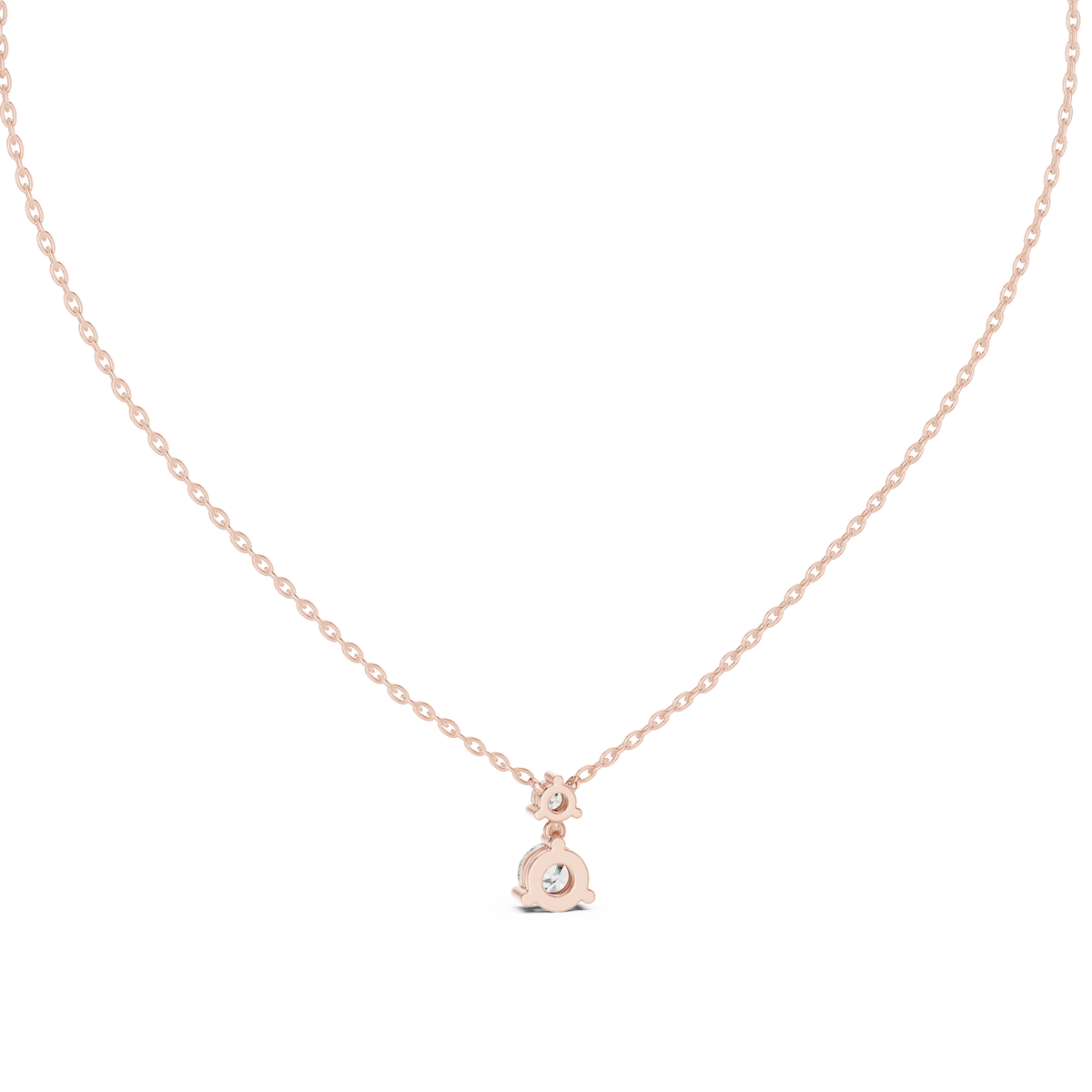 Round Shape Lab Grown Diamond Two Stone Solitaire Pendant For Womens - HIGHCARAT DIAMONDS