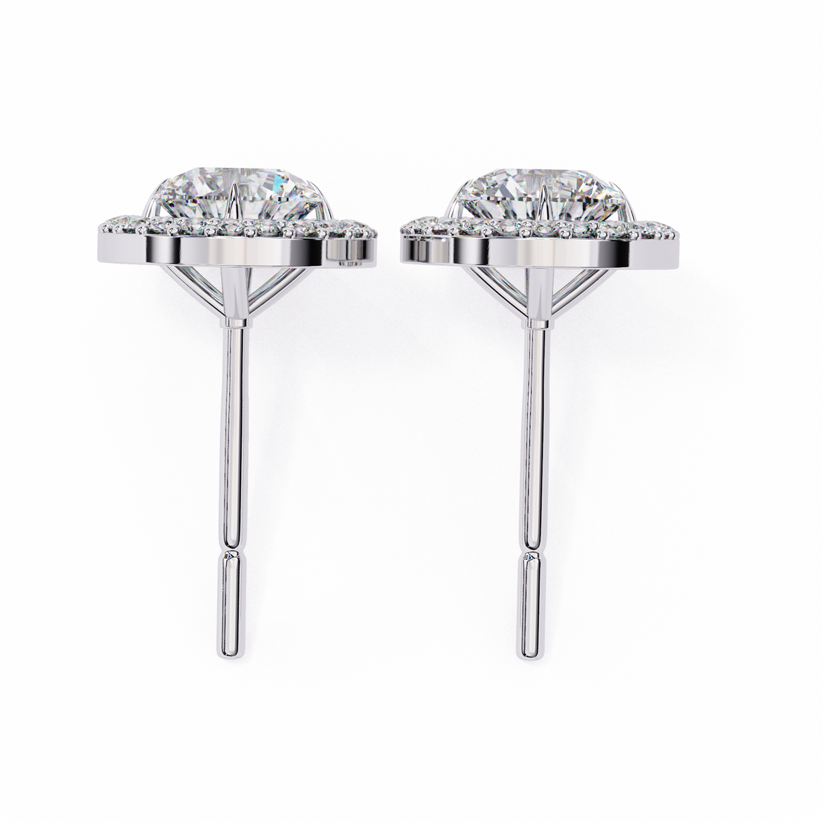 Vintage Round Cut Lab Grown Diamond Halo Style Statement Perfect Party Wear Stud Earring For Gift - HIGHCARAT DIAMONDS