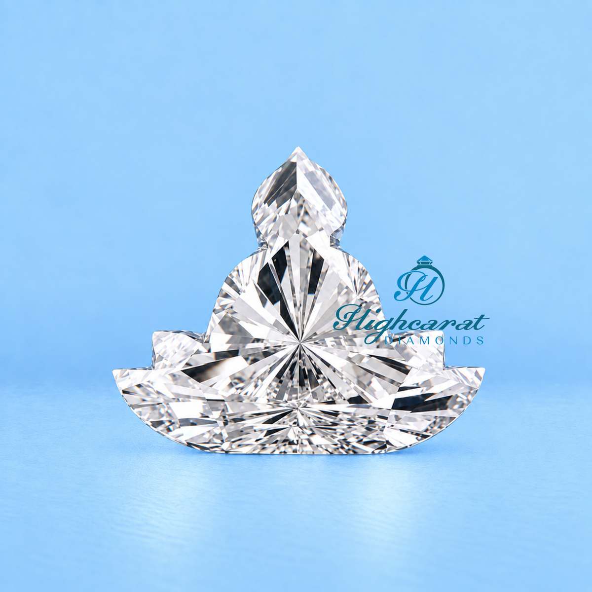 Close-up of antique Buddha shape lab grown diamond