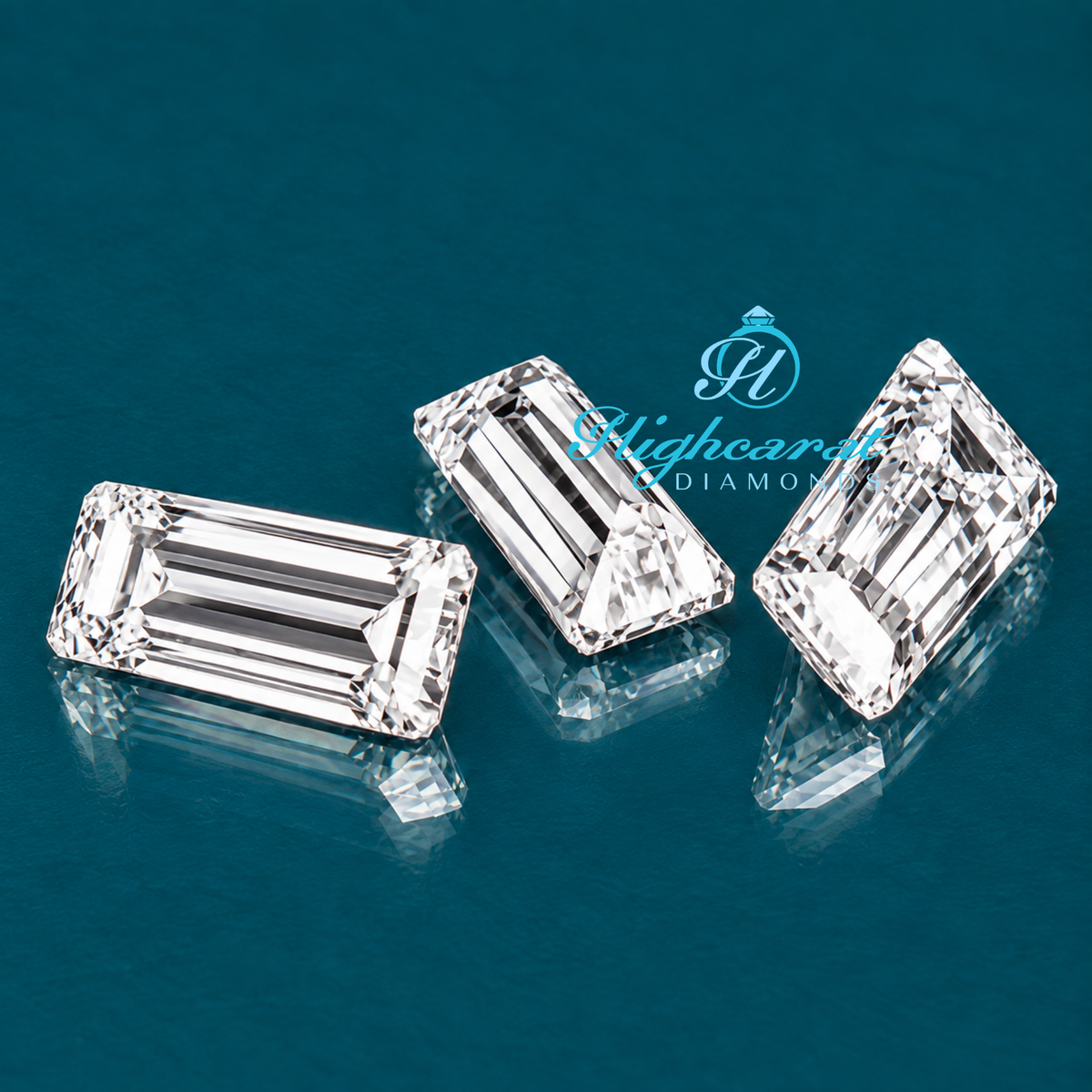 Close-up of tapered baguette certified diamond