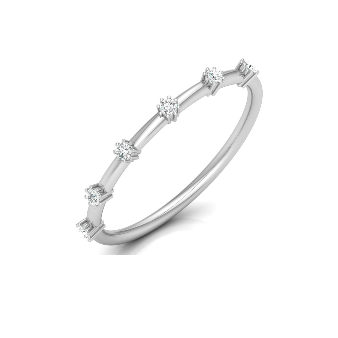 Dainty 0.08 CT Round Diamond Band Ring for Womens Comfortable and Stylish - HIGHCARAT DIAMONDS