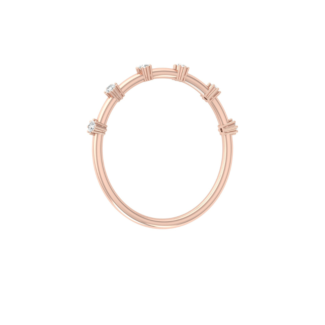 Dainty 0.08 CT Round Diamond Band Ring for Womens Comfortable and Stylish - HIGHCARAT DIAMONDS
