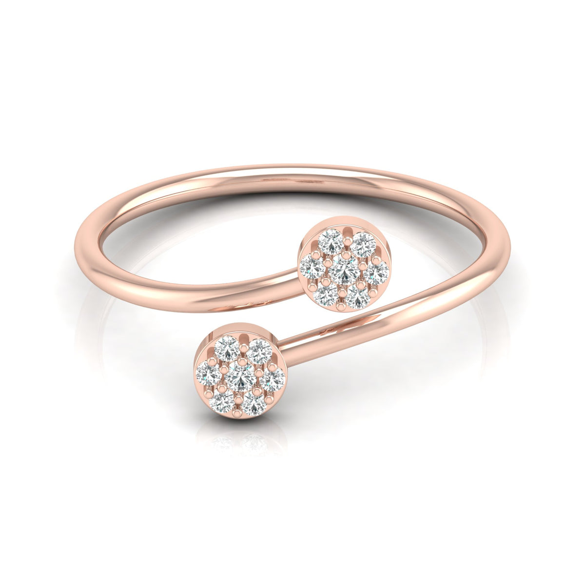 0.10 CT Bypass Round Diamond Women's Ring for Her In 14KT Gold Lab-Grown Or Natural - HIGHCARAT DIAMONDS