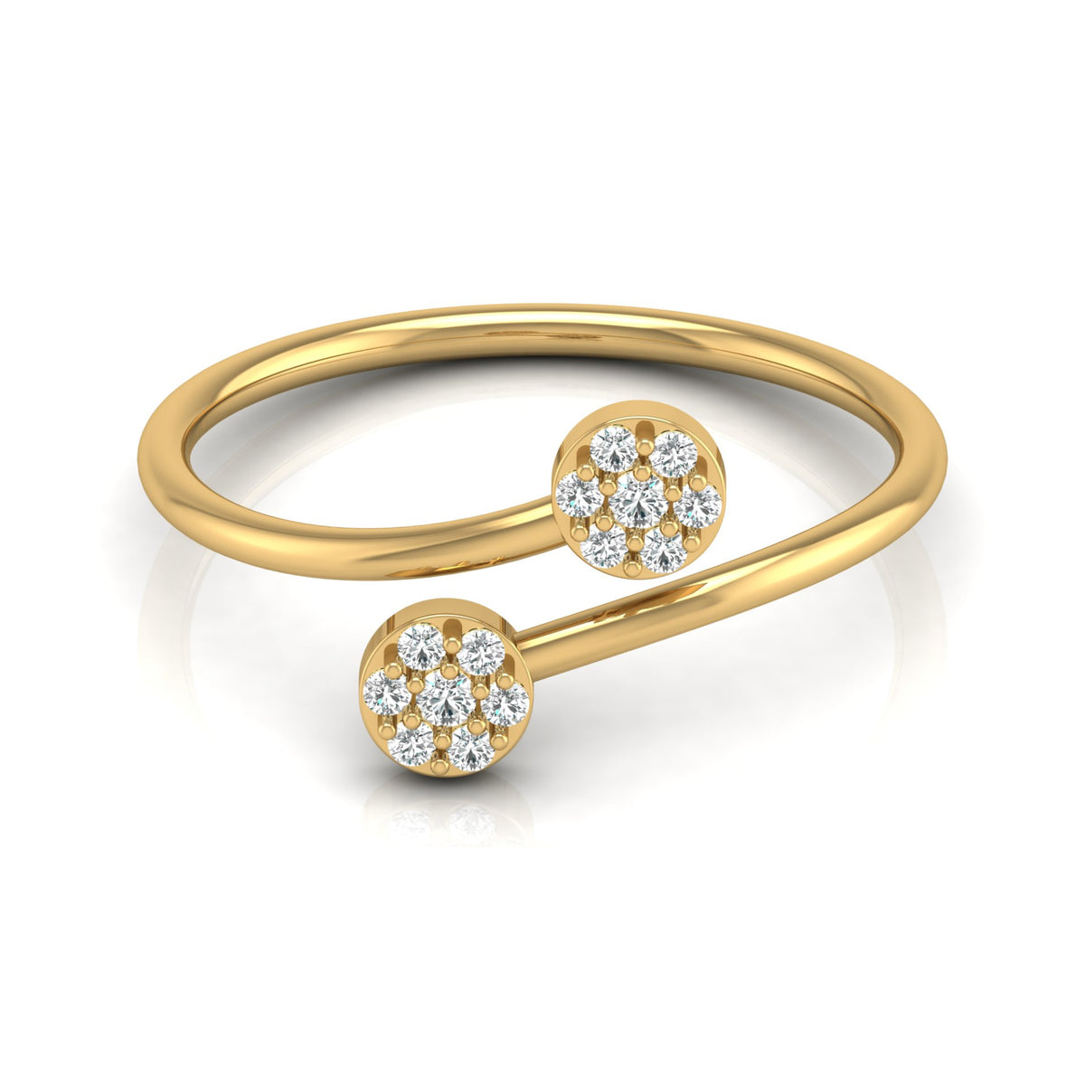 0.10 CT Bypass Round Diamond Women's Ring for Her In 14KT Gold Lab-Grown Or Natural - HIGHCARAT DIAMONDS