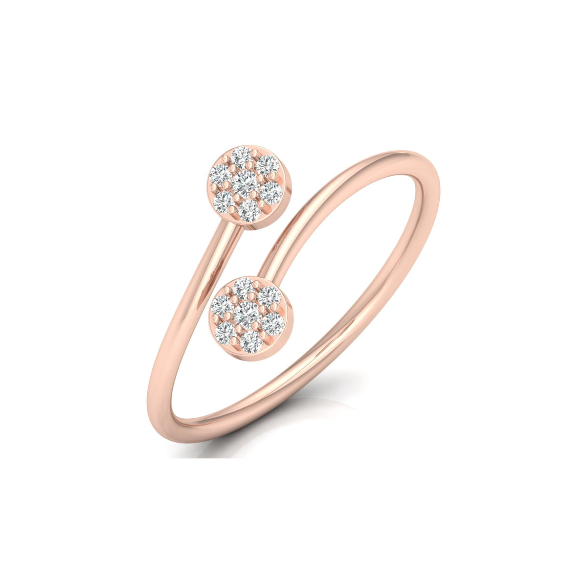 0.10 CT Bypass Round Diamond Women's Ring for Her In 14KT Gold Lab-Grown Or Natural - HIGHCARAT DIAMONDS