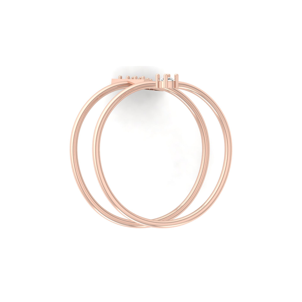 0.11 CT Minimalist Twisted Ring for Her Modern Twist for Everyday Wear In 10KT 14KT 18KT Gold Lab-Grown or Natural - HIGHCARAT DIAMONDS