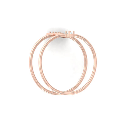 0.11 CT Minimalist Twisted Ring for Her Modern Twist for Everyday Wear In 10KT 14KT 18KT Gold Lab-Grown or Natural - HIGHCARAT DIAMONDS