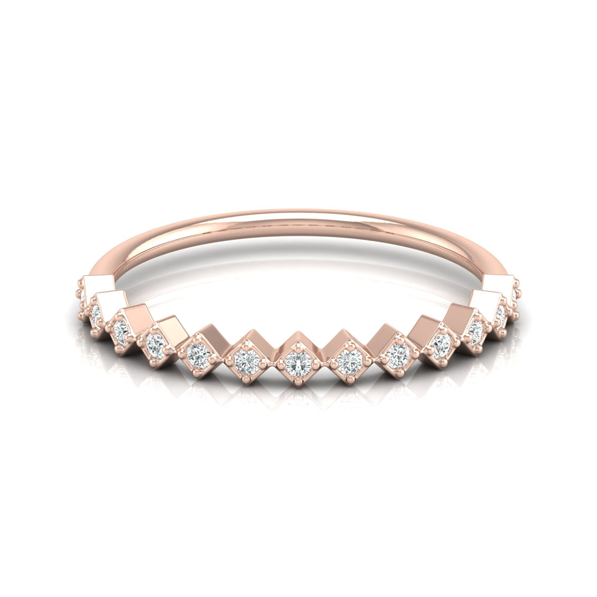 0.11 CT Diamond Band Ring for Women's Lightweight & Elegant Anniversary gift for her - HIGHCARAT DIAMONDS