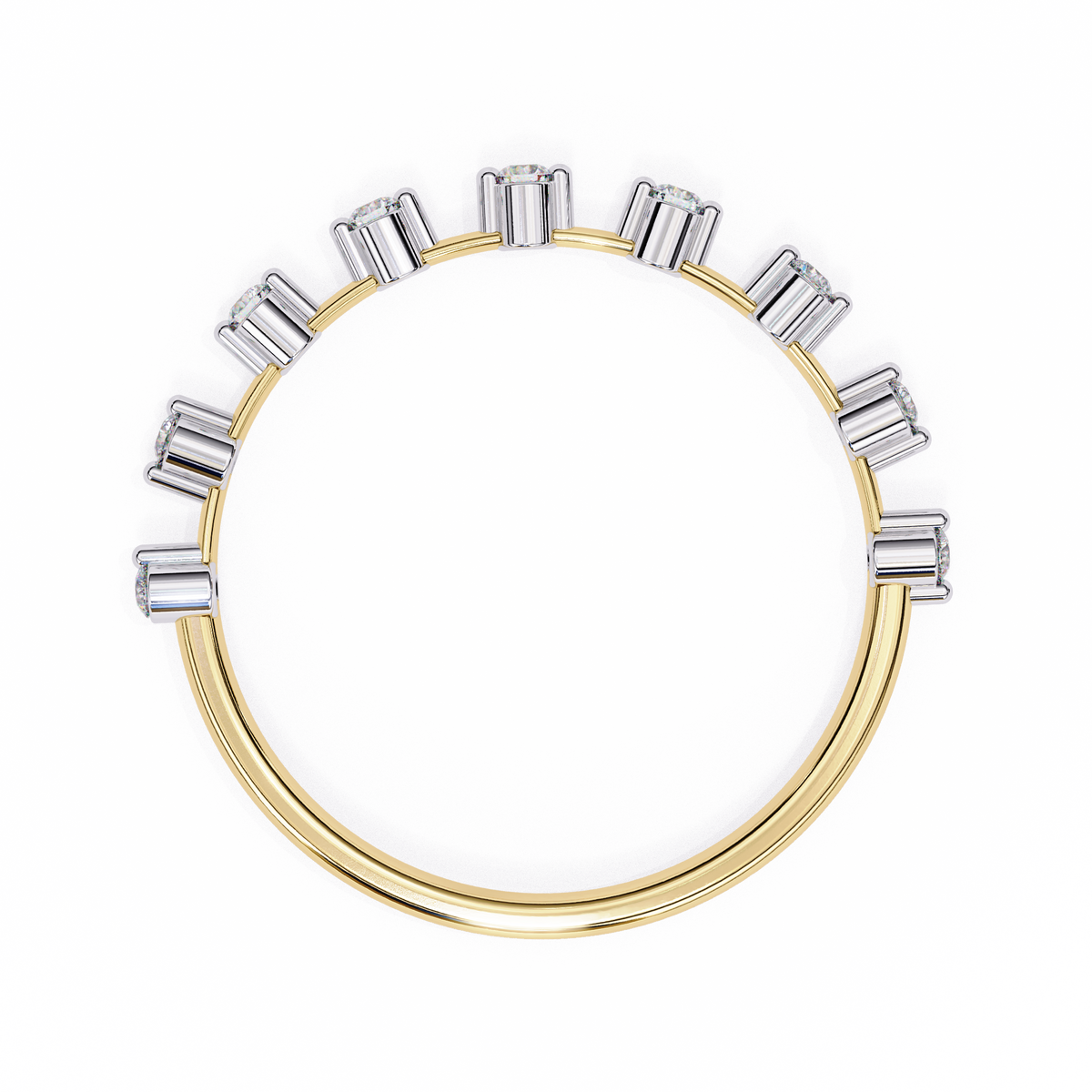 Round Cut 0.11Ct Diamond Prong Set Dainty Stackable Cluster Vintage Stacking Daily Wear Band For Her - HIGHCARAT DIAMONDS