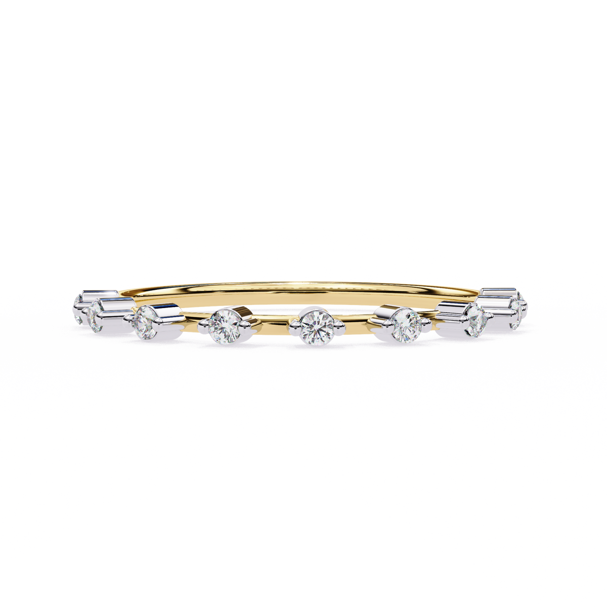 Round Cut 0.11Ct Diamond Prong Set Dainty Stackable Cluster Vintage Stacking Daily Wear Band For Her - HIGHCARAT DIAMONDS