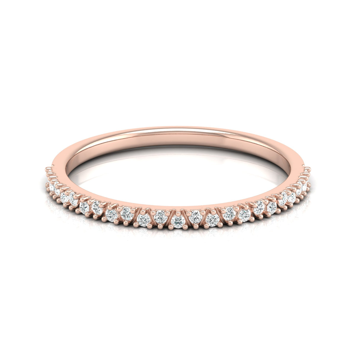 0.11 CT Round Diamond Wedding Band Ring in 14K Gold for Women Lab-Grown or Natural - HIGHCARAT DIAMONDS