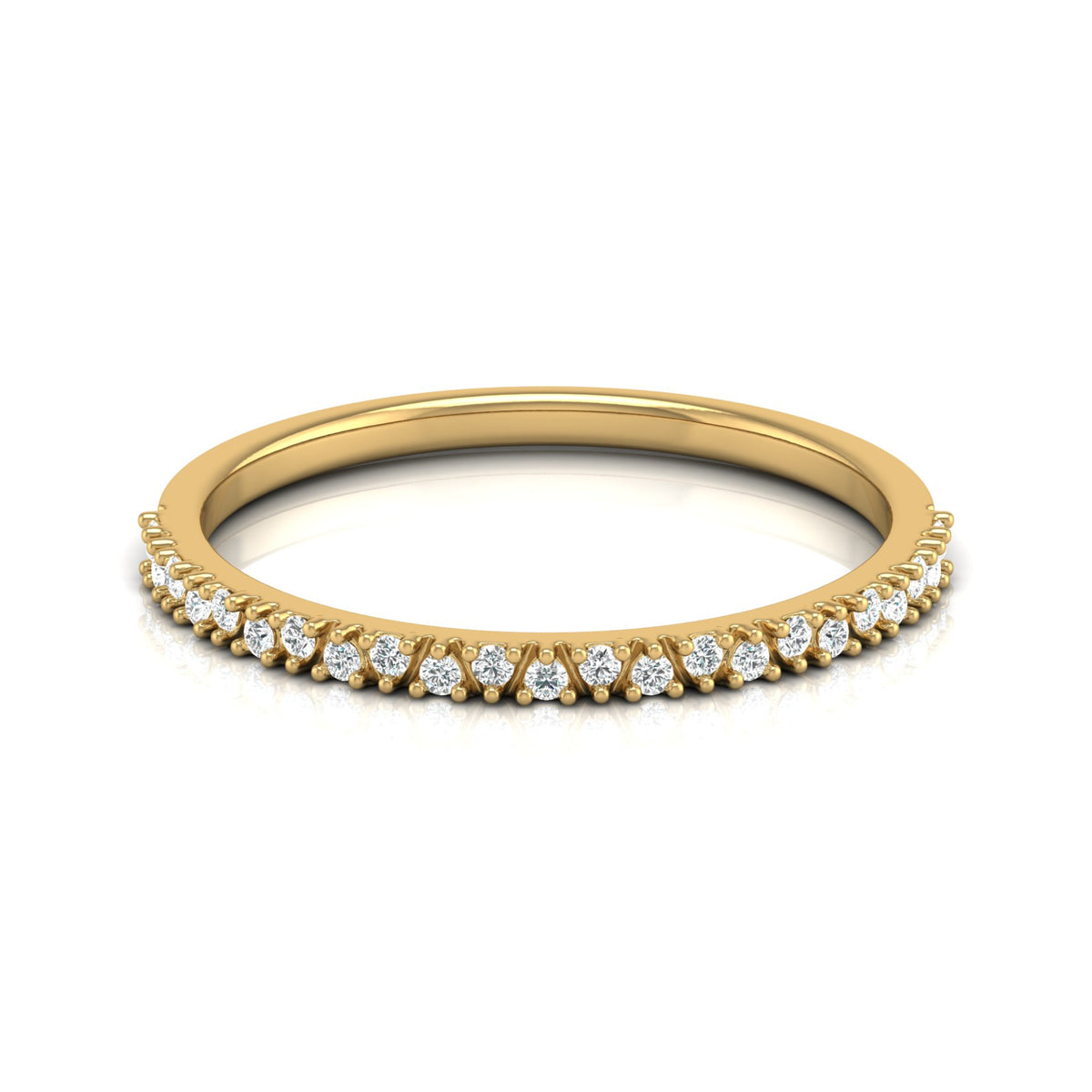0.11 CT Round Diamond Wedding Band Ring in 14K Gold for Women Lab-Grown or Natural - HIGHCARAT DIAMONDS