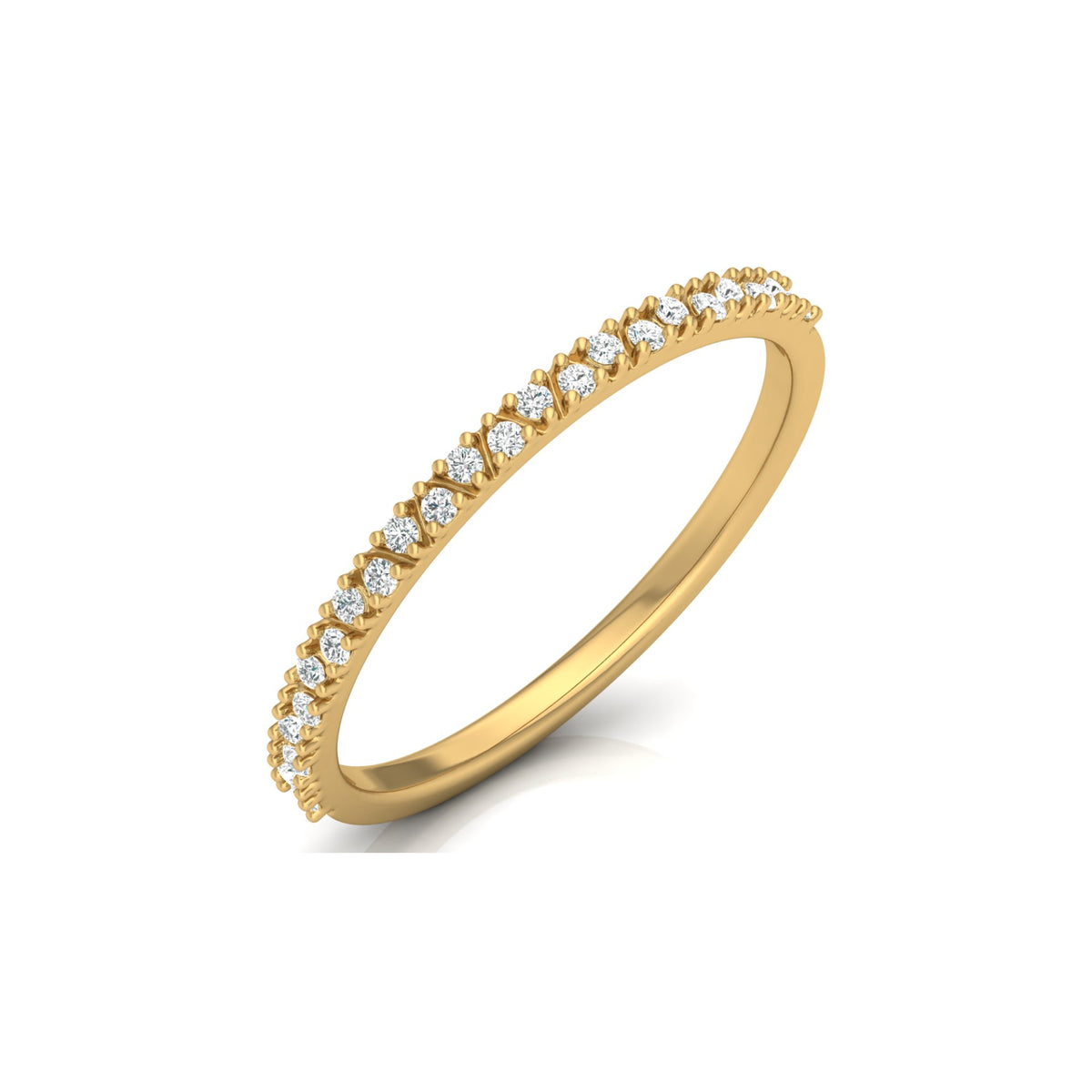 0.11 CT Round Diamond Wedding Band Ring in 14K Gold for Women Lab-Grown or Natural - HIGHCARAT DIAMONDS