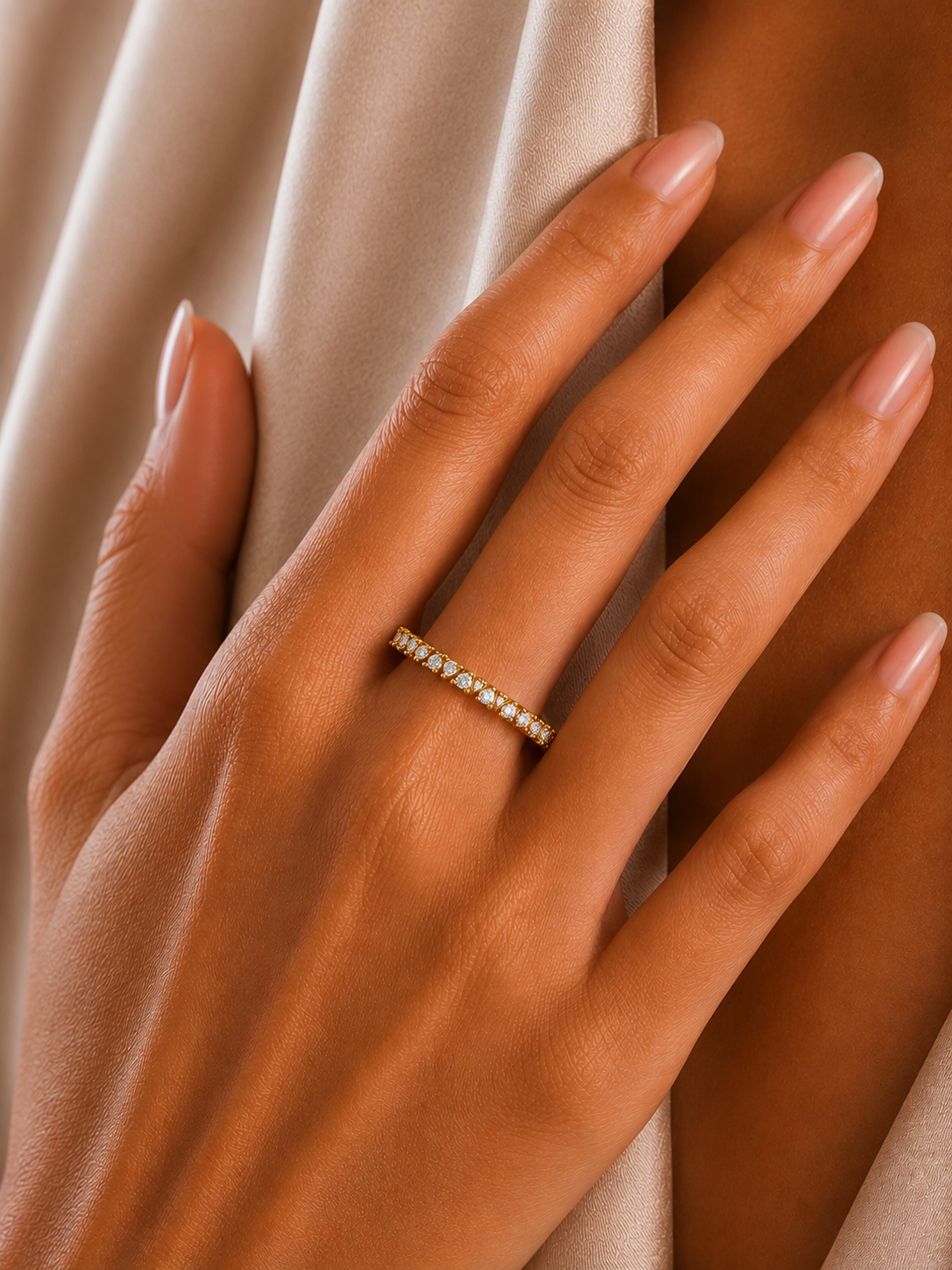0.11 CT Round Diamond Wedding Band Ring in 14K Gold for Women Lab-Grown or Natural - HIGHCARAT DIAMONDS