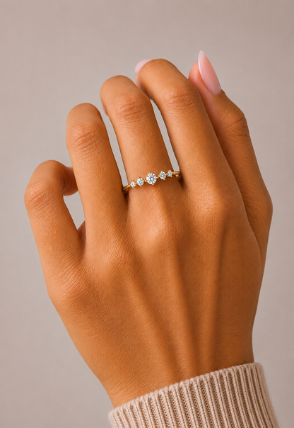 0.12 CT Elegant Round Diamond Band Ring For Her Perfect For Daily Sparkle - HIGHCARAT DIAMONDS