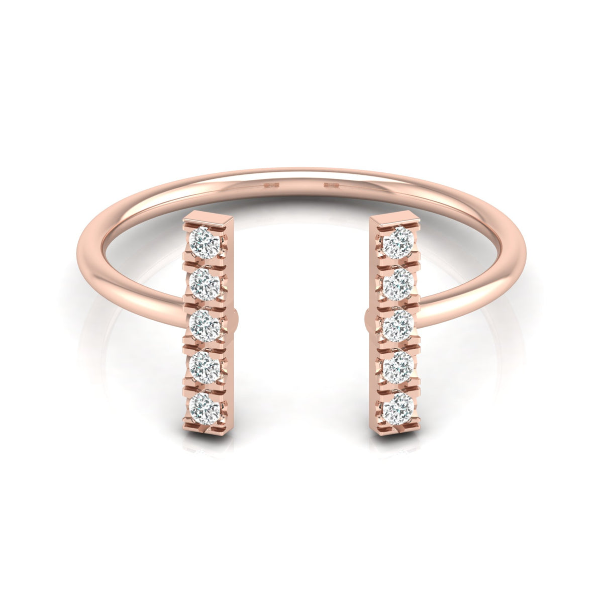 0.13 CT Colorless Round Unique Open Wedding Band Engagement Ring For Her - HIGHCARAT DIAMONDS