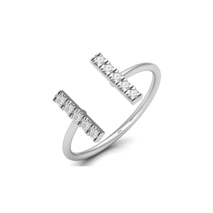 0.13 CT Colorless Round Unique Open Wedding Band Engagement Ring For Her - HIGHCARAT DIAMONDS