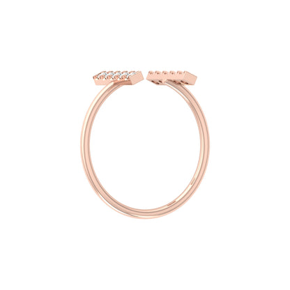 0.13 CT Colorless Round Unique Open Wedding Band Engagement Ring For Her - HIGHCARAT DIAMONDS