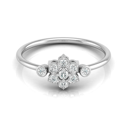 0.14 CT Round Cut Bezel Set Floral Wedding Ring Nature-Inspired Jewelry For Women's - HIGHCARAT DIAMONDS