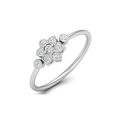 0.14 CT Round Cut Bezel Set Floral Wedding Ring Nature-Inspired Jewelry For Women's - HIGHCARAT DIAMONDS