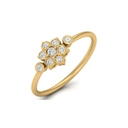 0.14 CT Round Cut Bezel Set Floral Wedding Ring Nature-Inspired Jewelry For Women's - HIGHCARAT DIAMONDS