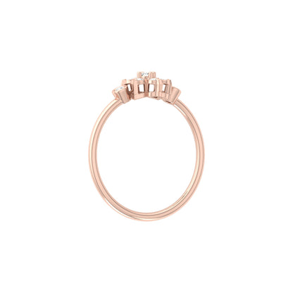 0.14 CT Round Cut Bezel Set Floral Wedding Ring Nature-Inspired Jewelry For Women's - HIGHCARAT DIAMONDS