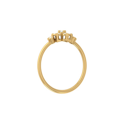 0.14 CT Round Cut Bezel Set Floral Wedding Ring Nature-Inspired Jewelry For Women's - HIGHCARAT DIAMONDS