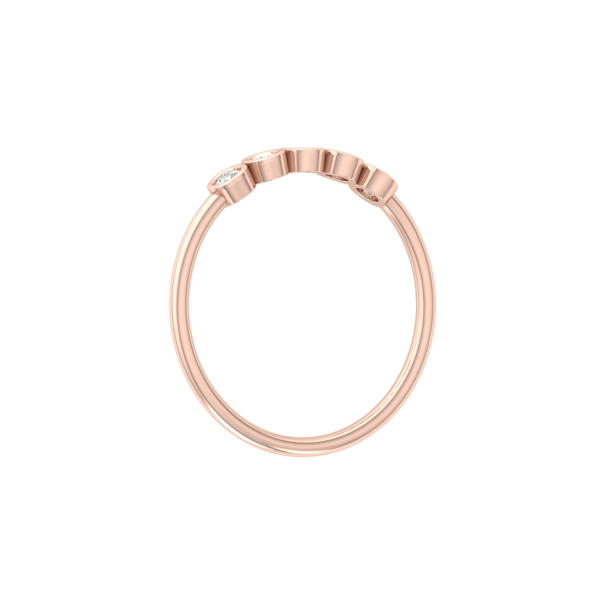 0.15 CT Bezel Set Round Diamond Engagement Ring for Her In 14KT Gold Plated Minimalist Style Lab Grown or Natural - HIGHCARAT DIAMONDS