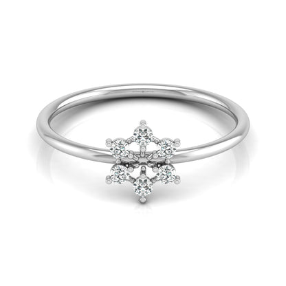 0.16 Carat Floral Diamond Wedding Ring Affordable Round Diamond Band for Women in Solid Gold - HIGHCARAT DIAMONDS