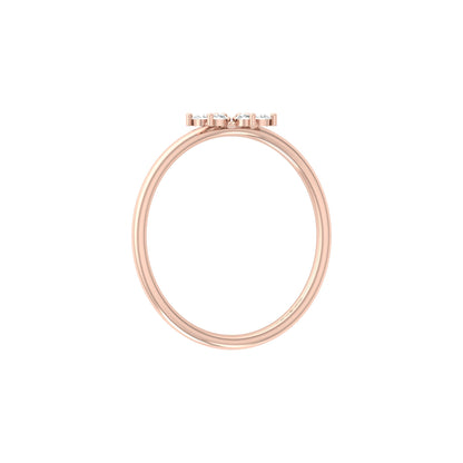 0.16 Carat Floral Diamond Wedding Ring Affordable Round Diamond Band for Women in Solid Gold - HIGHCARAT DIAMONDS