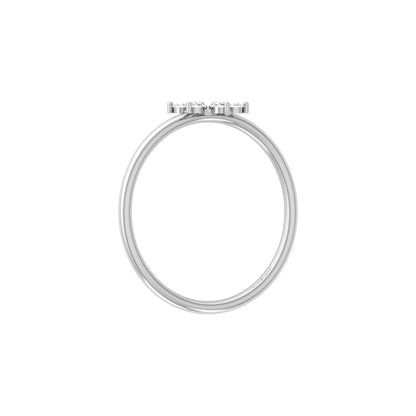 0.16 Carat Floral Diamond Wedding Ring Affordable Round Diamond Band for Women in Solid Gold - HIGHCARAT DIAMONDS