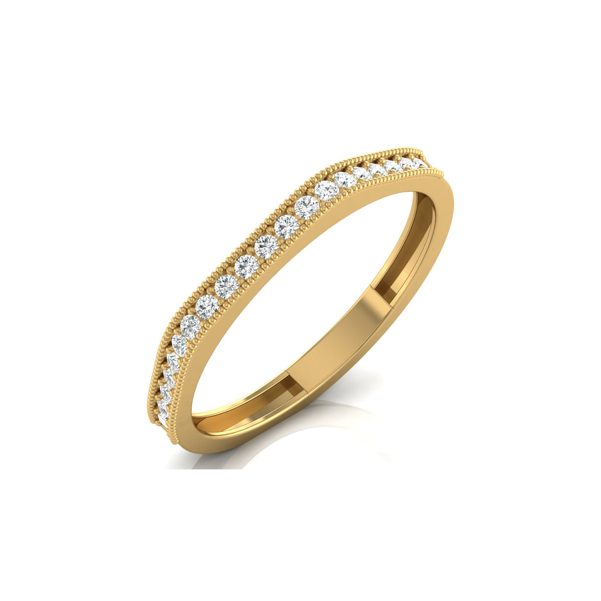 Dainty 0.16 CT Round Cut Colorless Engagement Band Ring Everyday Chic - HIGHCARAT DIAMONDS