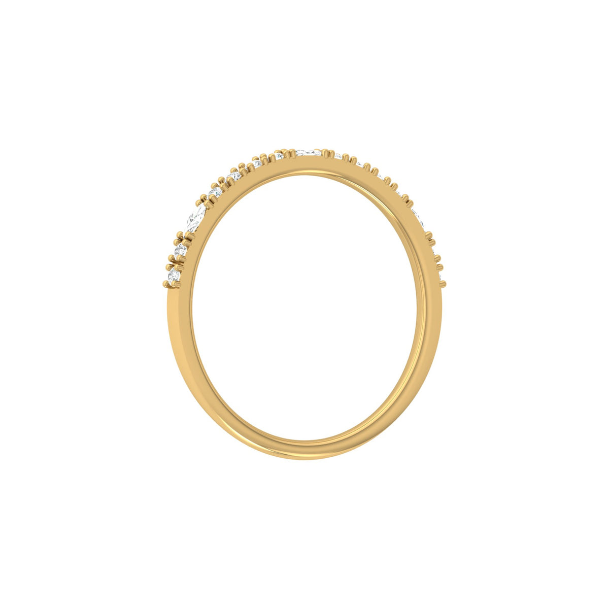 0.17 CT Round And Marquise Shaped Half Eternity Wedding Band Ring For Women's - HIGHCARAT DIAMONDS
