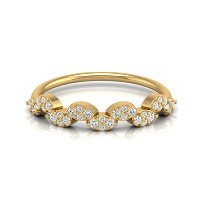 0.22 Carat Round Diamond Minimalist Wedding Band Ring Dainty Gold Ring for Her - HIGHCARAT DIAMONDS