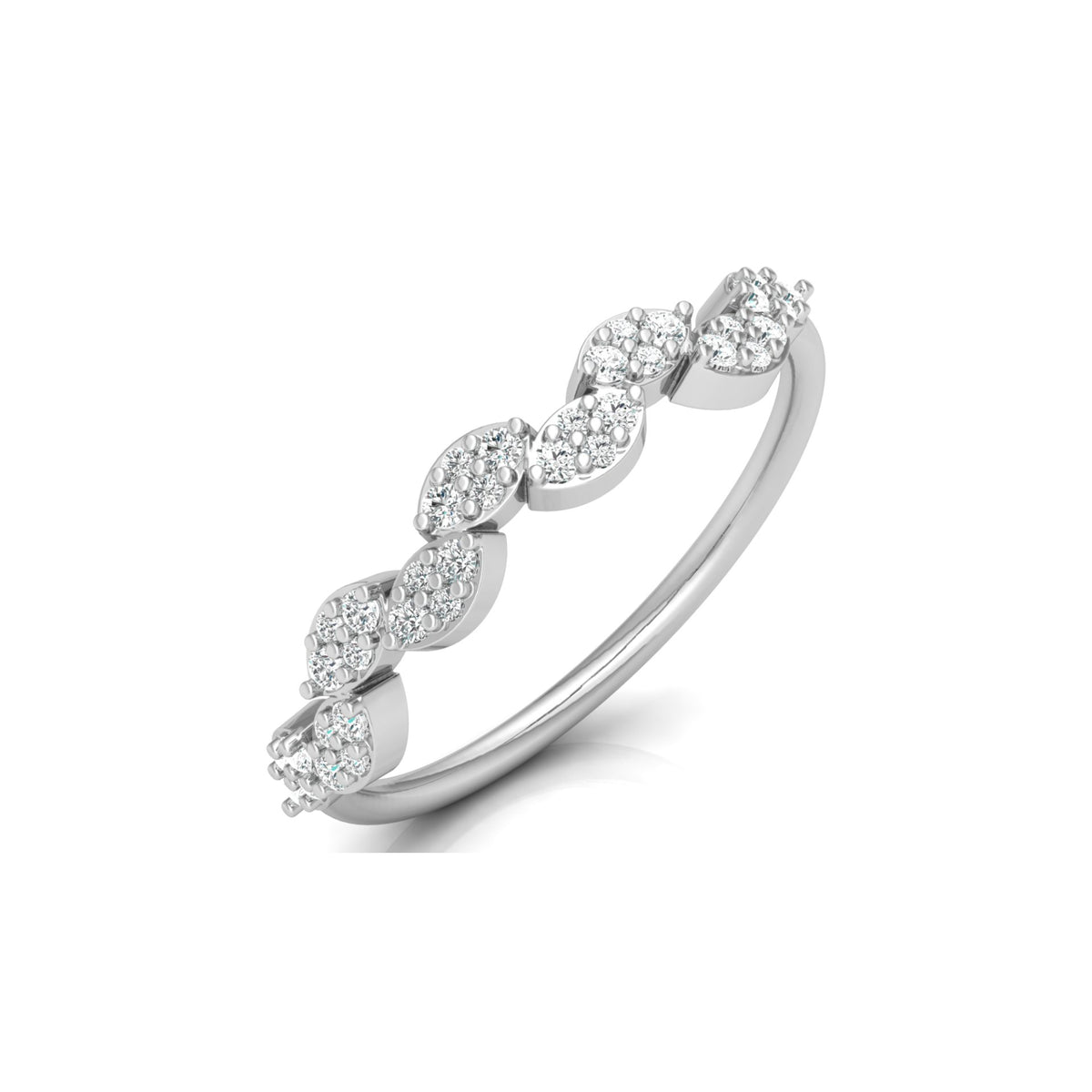 0.22 Carat Round Diamond Minimalist Wedding Band Ring Dainty Gold Ring for Her - HIGHCARAT DIAMONDS