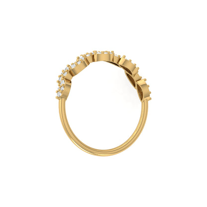 0.22 Carat Round Diamond Minimalist Wedding Band Ring Dainty Gold Ring for Her - HIGHCARAT DIAMONDS