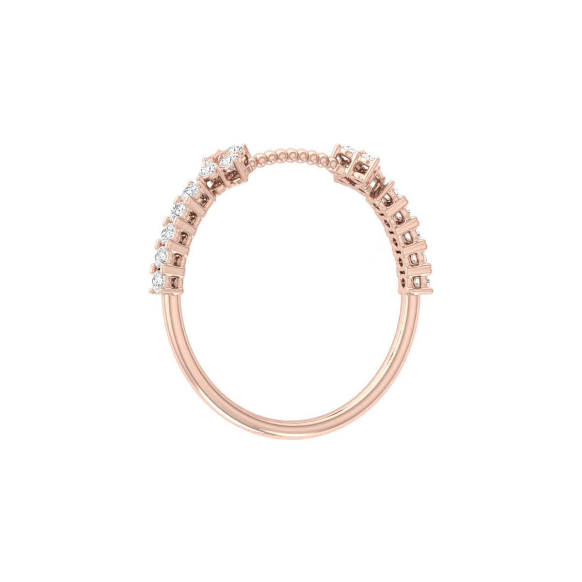 0.23 CT Round Diamond Band Ring Affordable Lab-Grown Diamond Ring in Solid Gold - HIGHCARAT DIAMONDS