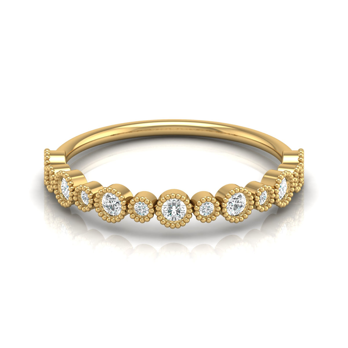 Bezel Set 0.26 CT Classic Band Designed  For Her Elegant & Durable MInimalist Band Ring - HIGHCARAT DIAMONDS