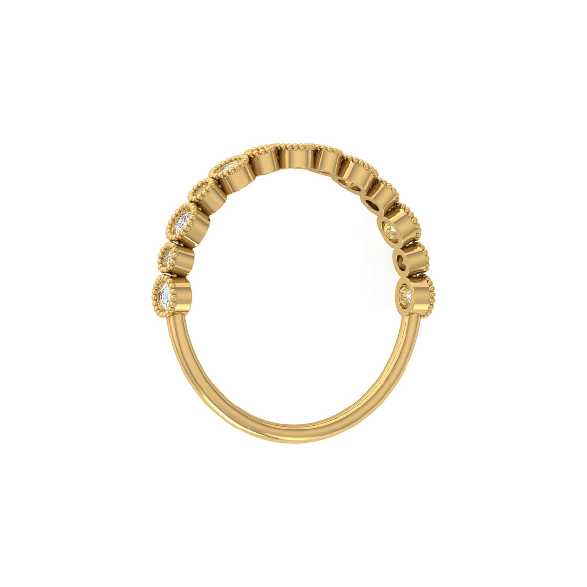 Bezel Set 0.26 CT Classic Band Designed  For Her Elegant & Durable MInimalist Band Ring - HIGHCARAT DIAMONDS
