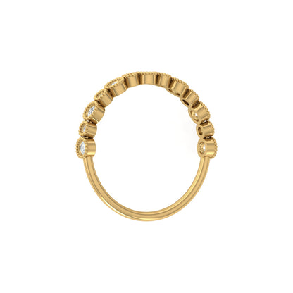 Bezel Set 0.26 CT Classic Band Designed  For Her Elegant & Durable MInimalist Band Ring - HIGHCARAT DIAMONDS